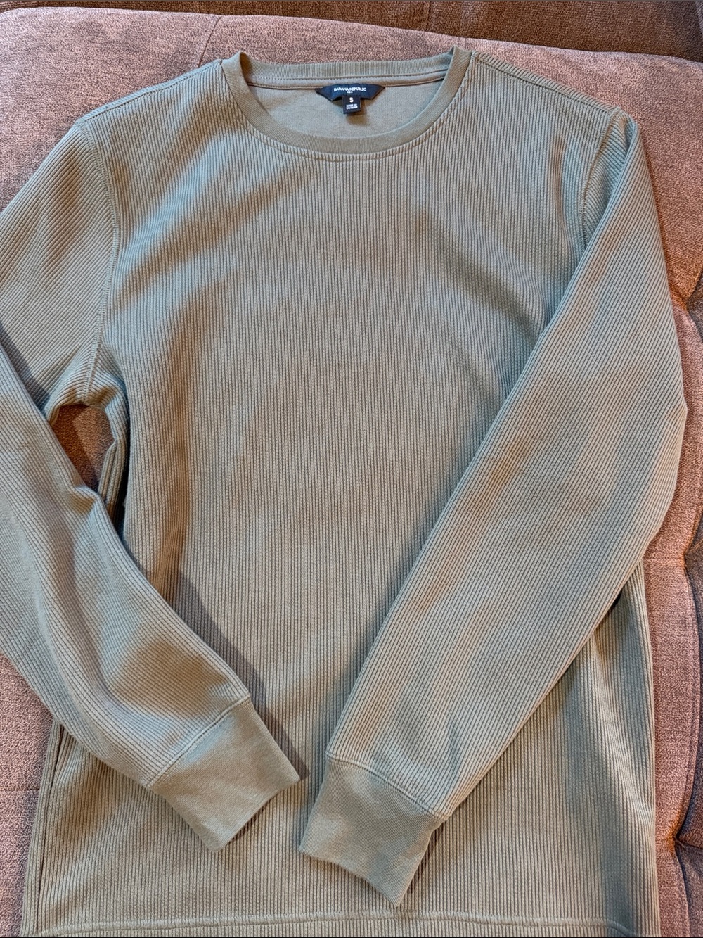 Banana Republic Factory Olive Ribbed Crewneck Sweater